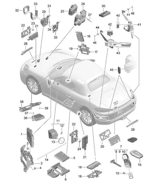 Diagram 901-004 Porsche Macan (95B) MK1 (2014-2018) Electrical equipment