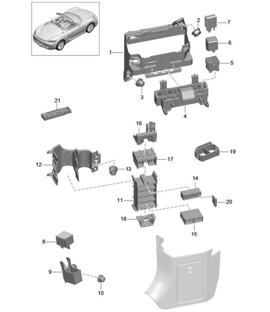 Diagram 902-000 Porsche Cayman 718C (982C) 2017>> Electrical equipment