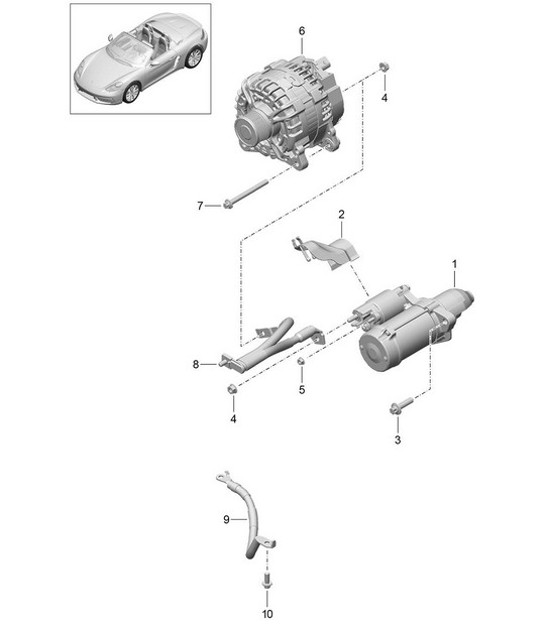 Diagram 902-005 Porsche Boxster 986/987/981 (1997-2016) Electrical equipment
