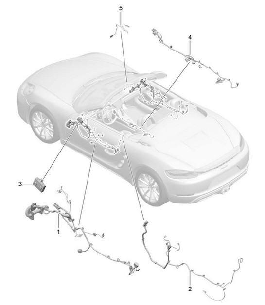 Diagram 902-015 Porsche Boxster 718 2.0L PDK (300 Bhp) 2017>> Electrical equipment