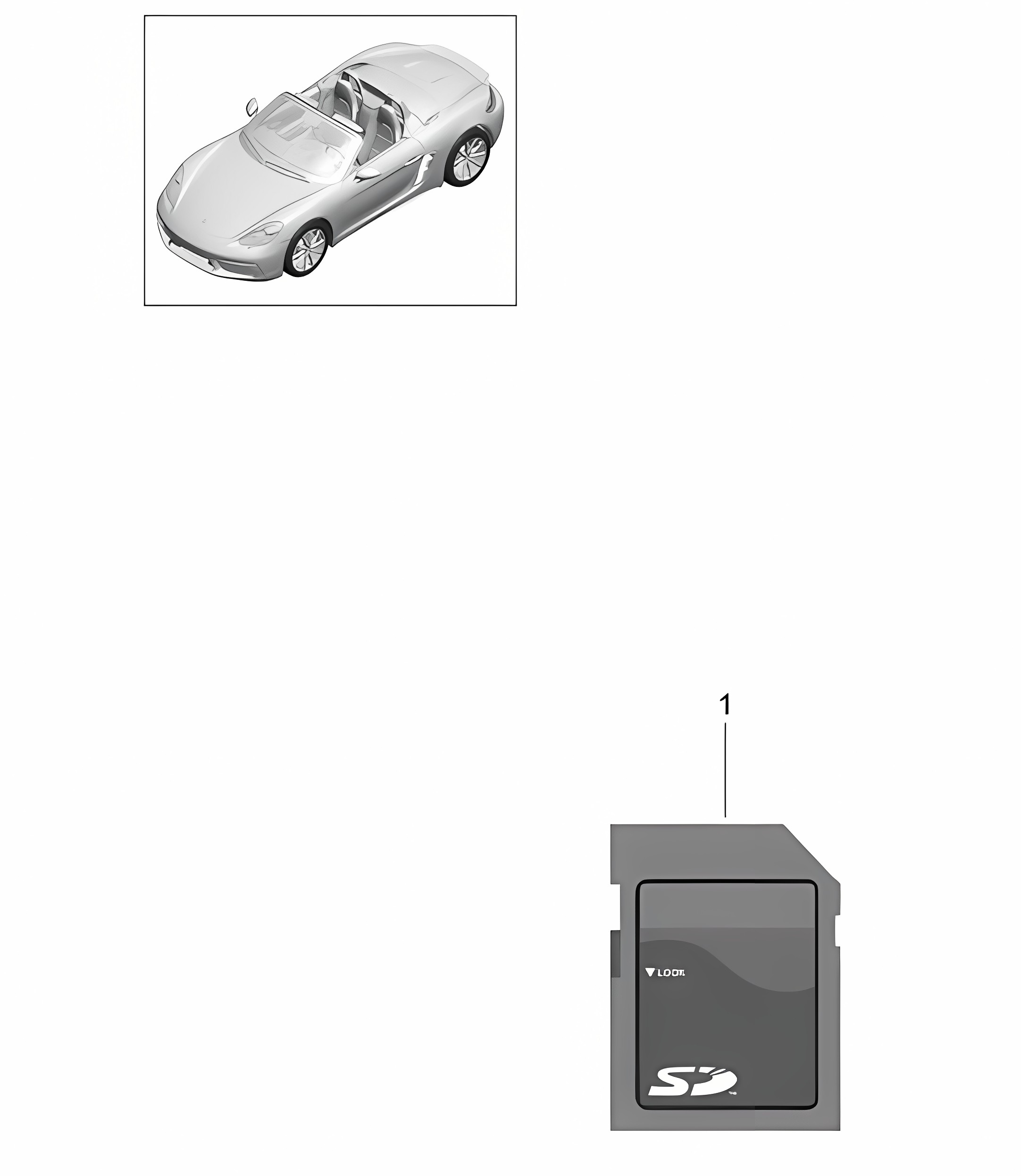 SD memory card for updating the navigation data 718 (982) Boxster 2017>>