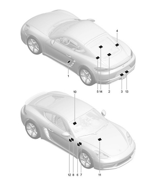 Diagram 001-005 Porsche Macan (95B) MK1 (2014-2018) Accessories & others 