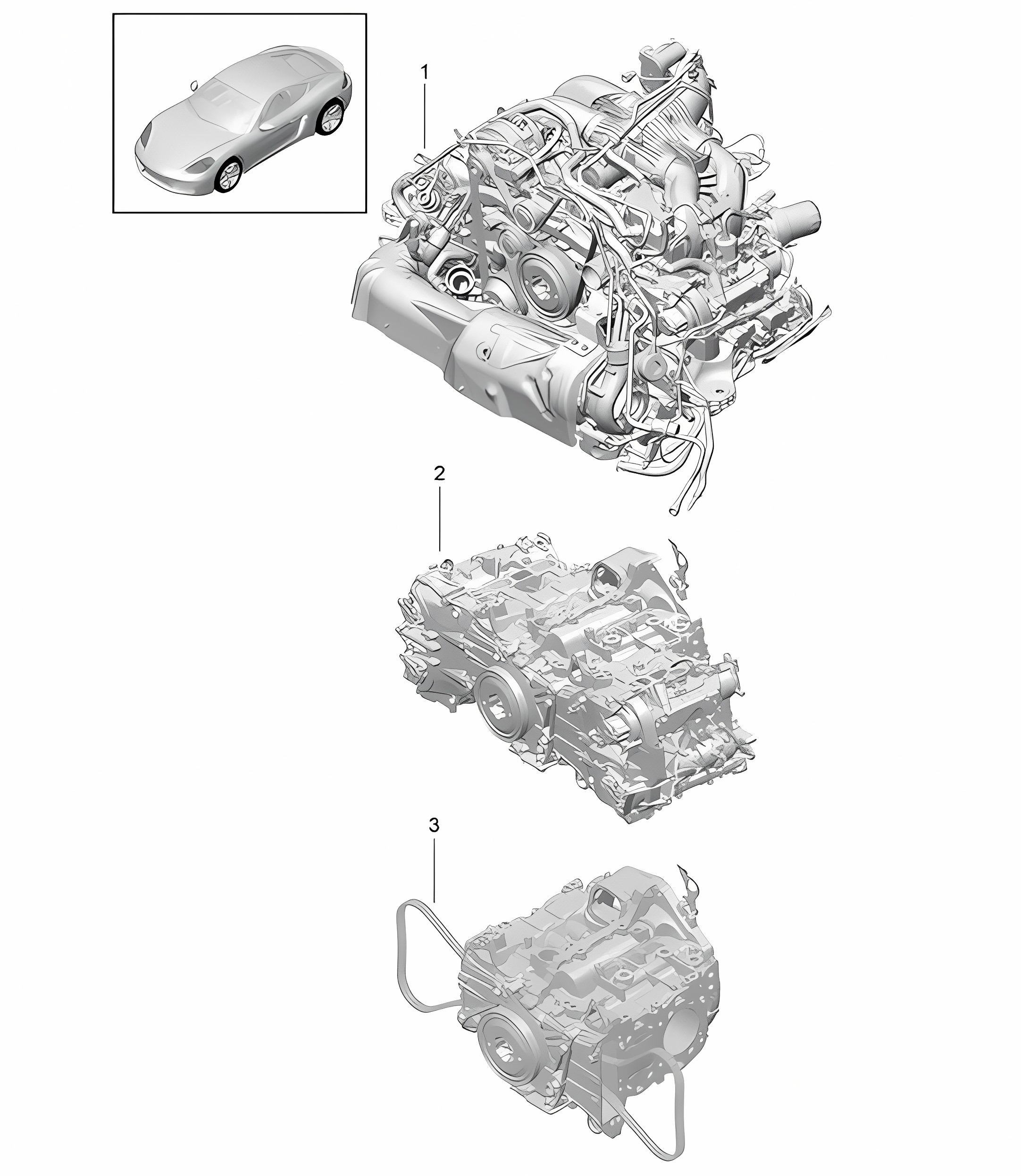 Replacement engine (Model: DDPA,DDP, DDN,DJUA, DJU,DJUB)  718C (982C) Cayman 2017>>