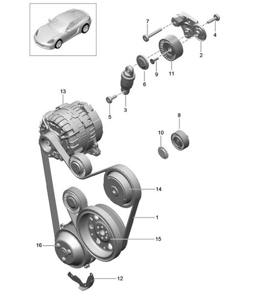 Diagram 101-010 Porsche 971.2 Panamera 4 E-Hybrid 2.9L V6 2021-23 