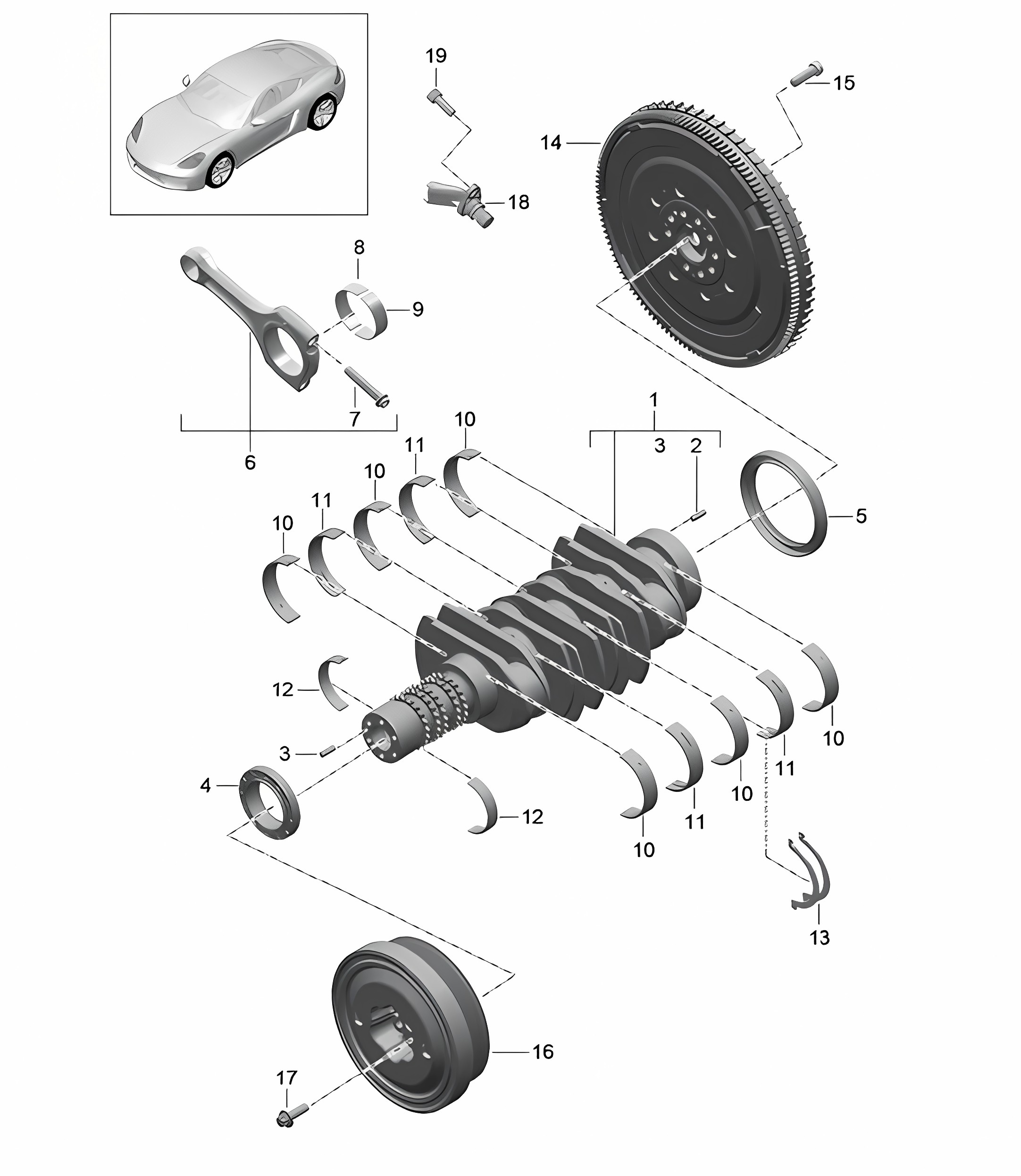 Crankshaft 718C (982C) Cayman 2017>>