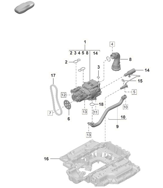 Diagram 104-001 Porsche Macan (95B) MK1 (2014-2018) Engine