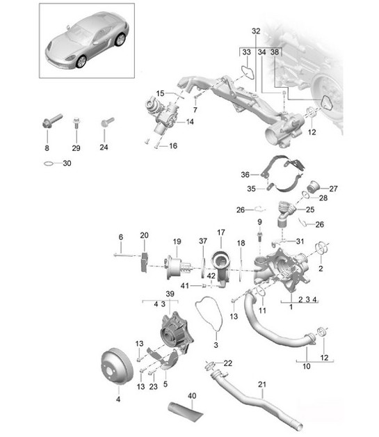 Diagram 105-000 Porsche 997 MK1 GT2 2007-09 Engine