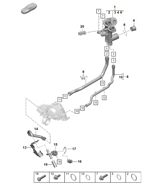 Diagram 105-003 Porsche Boxster 986/987/981 (1997-2016) Engine