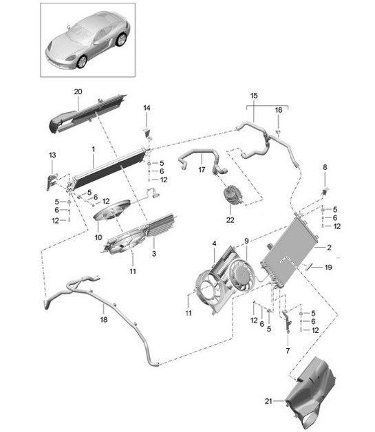 Diagram 105-025 Porsche Boxster 981 2.7L 2012-16 Engine