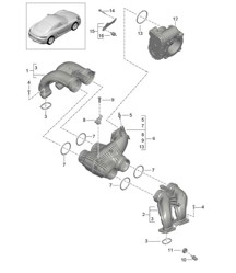Intake air distributor / Throttle valve adapter 718C (982C) Cayman 2017>>