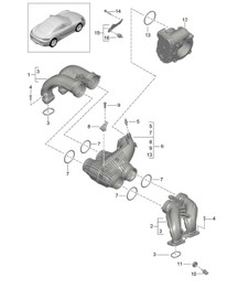 Distribuidor de aire de admisión / Adaptador válvula de mariposa 718C (982C) Cayman 2017>>