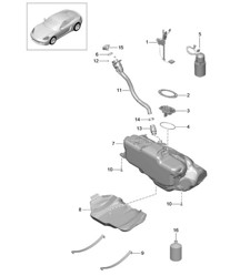 Serbatoio carburante / Pompa carburante 718C (982C) Cayman 2017>>