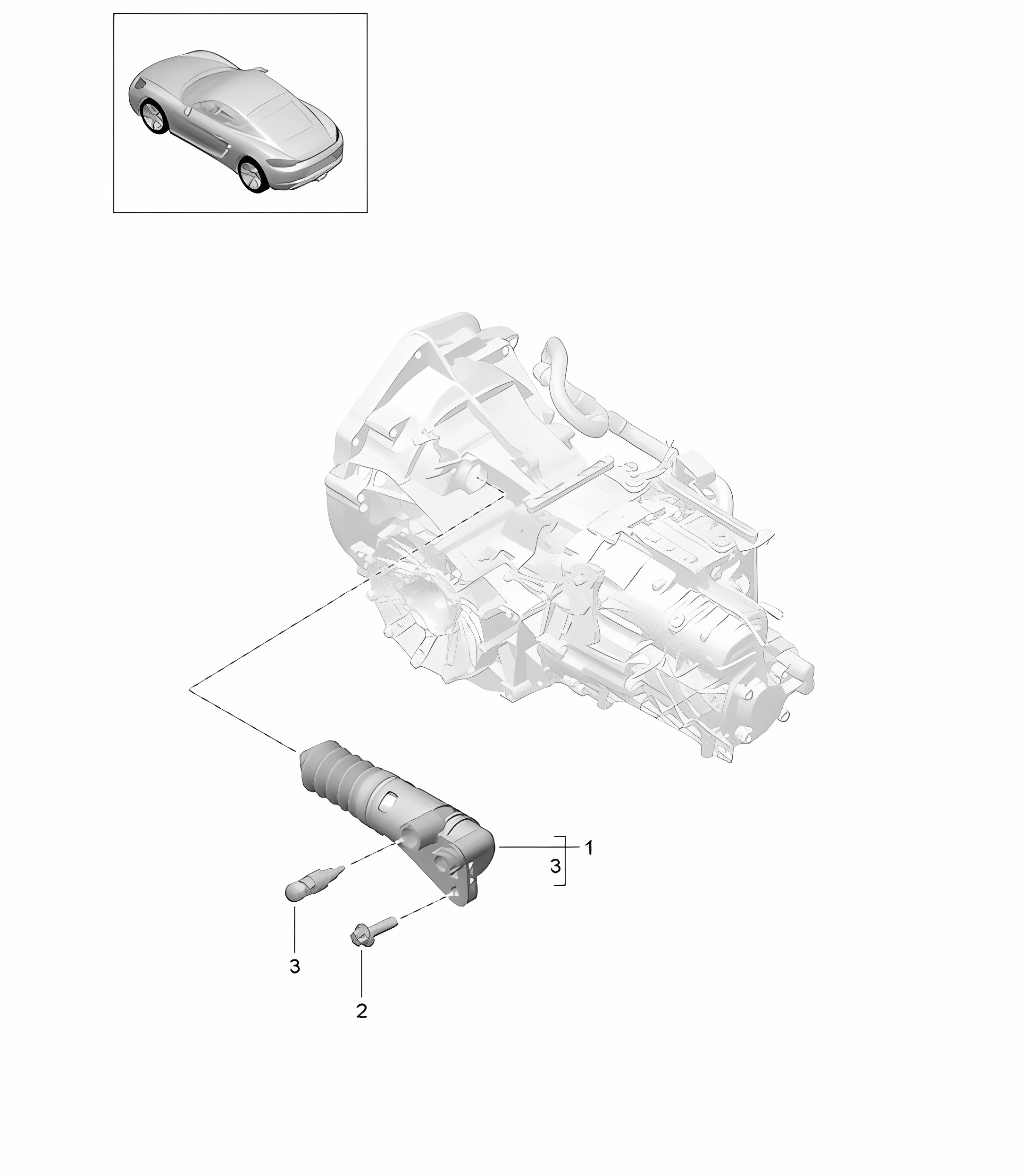 Clutch release / Clutch slave cylinder (Model: G8200,G8220,G8230) - 6 speed manual - 718C (982C) Cayman 2017>>