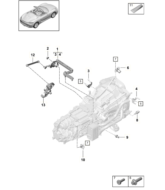 Diagram 302-011 Porsche Boxster 986/987/981 (1997-2016) Transmission