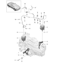 Transmission suspension / Threaded joint / Engine 718C (982C) Cayman 2017>>