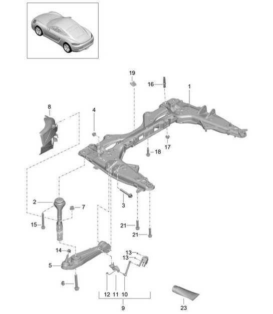 Diagram 401-000 Porsche Macan (95B) MK1 (2014-2018) Assale anteriore, sterzo 