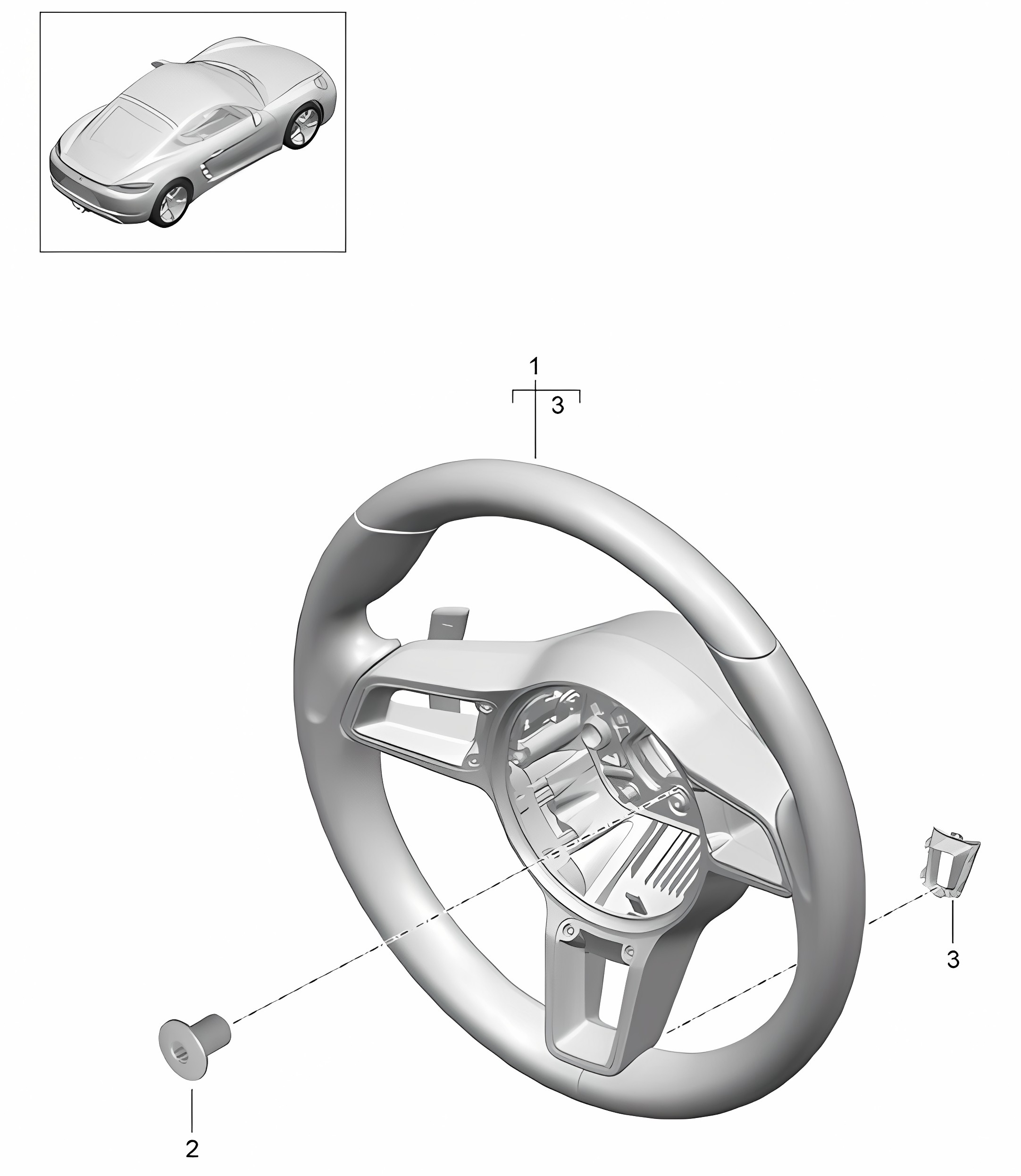 Steering wheels / Manual gearbox (PR:480) 718C (982C) Cayman 2017>>