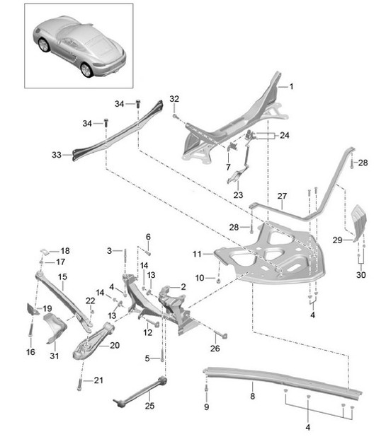 Diagram 501-000 Porsche Cayenne 9YA 2018-2023 