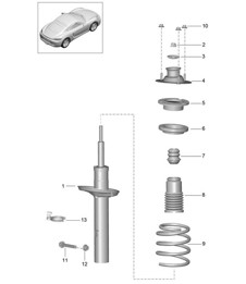Shock absorbers / Coil spring 718C (982C) Cayman 2017>>