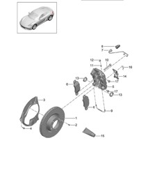 Disc brake / Front axle 718C (982C) Cayman 2017>>