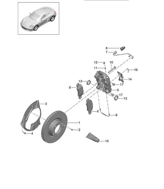 Diagram 602-000 Porsche Cayman 718C (982C) 2017>> Wheels, Brakes