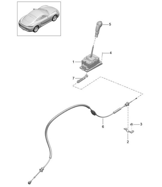 Wählhebel - PDK - (PR:250) 718C (982C) Cayman 2017>>