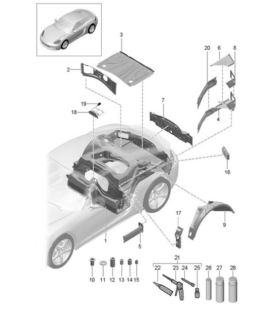Parte posteriore 718C (982C) Cayman 2017>>