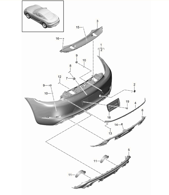 Diagram 802-025 Porsche 993 (911) TURBO 1994-96 Body