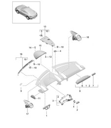 Zubehör / Instrumententafelverkleidung / Oberteil 718C (982C) Cayman 2017>>