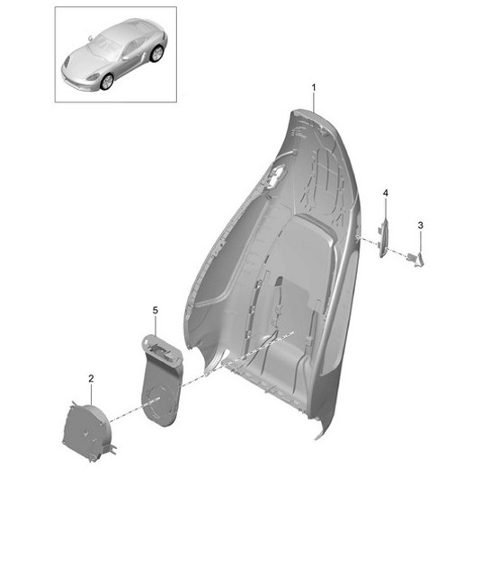 Guscio dello schienale / Sedile sportivo Plus / Accessori (PR:317,318, 323,324) 718C (982C) Cayman 2017>>
