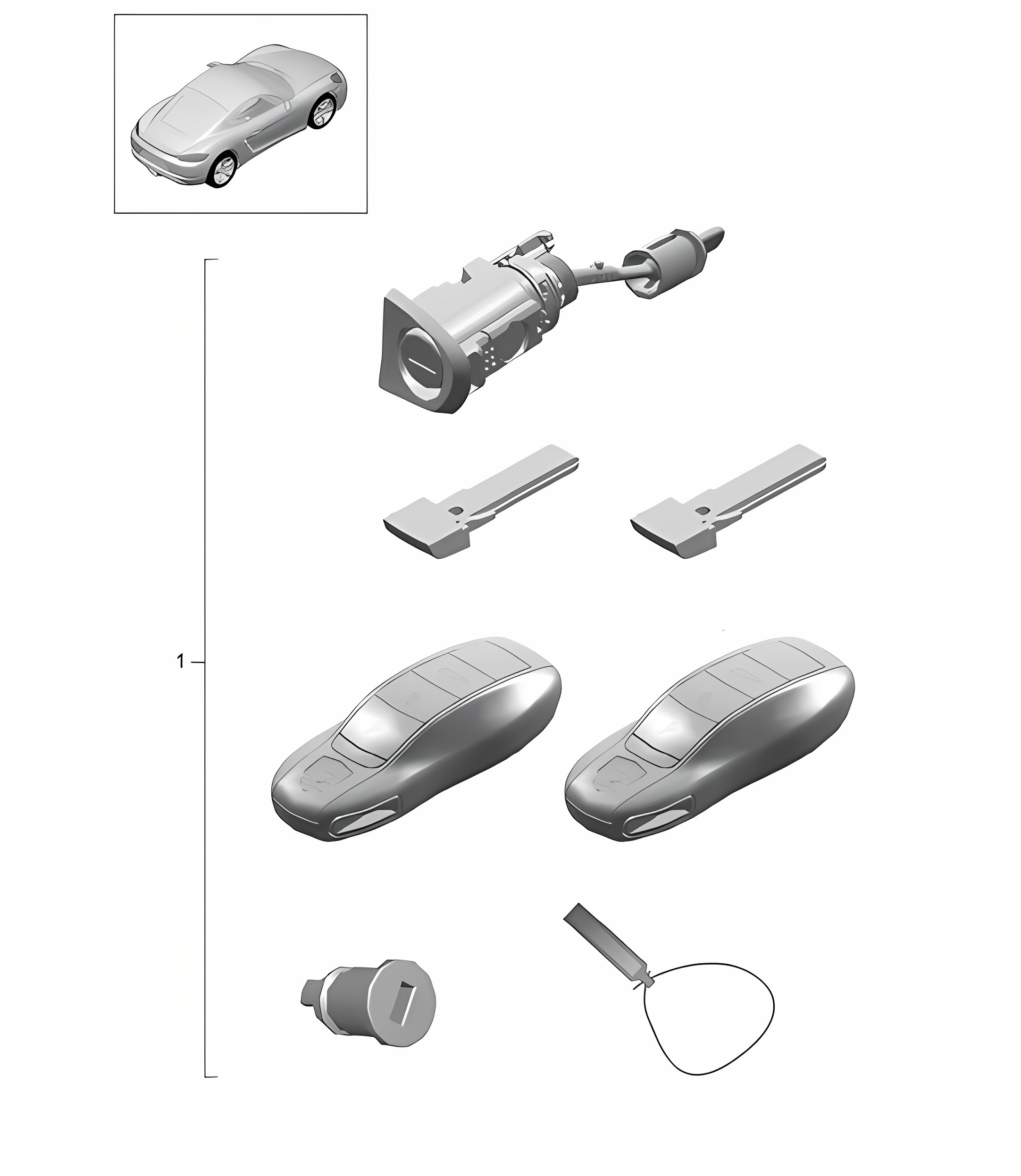 Repair set  / Set of locks 718C (982C) Cayman 2017>>