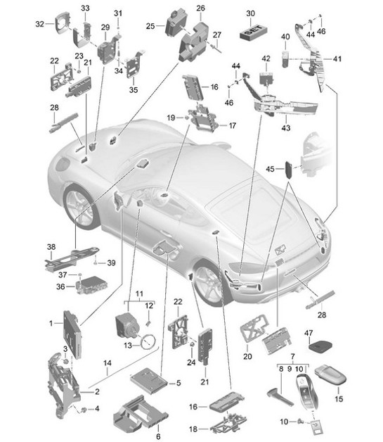 Diagram 901-004 Porsche 968 3.0L 1992-94 Electrical equipment