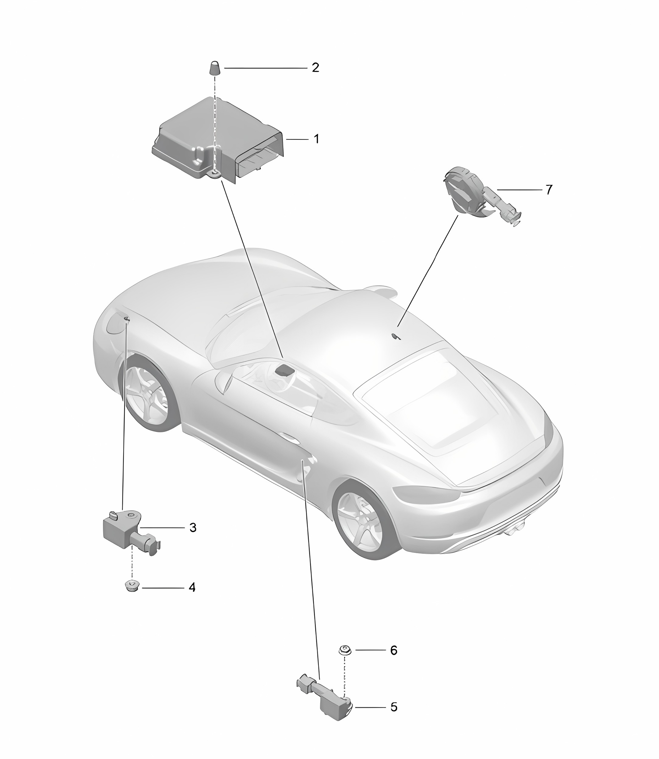 Control unit / Sensor / Airbag 718C (982C) Cayman 2017>>
