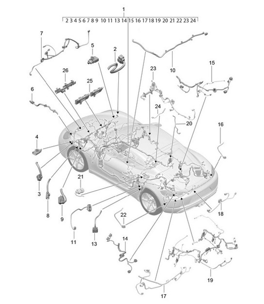 Diagram 902-010 Porsche 968 CS 3.0L 1993-95 Electrical equipment
