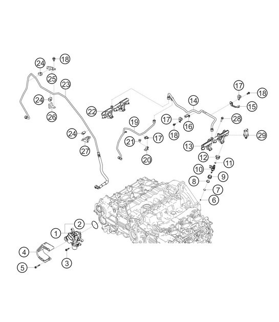 Diagram 1.1-20 Porsche Boxster 986/987/981 (1997-2016) Engine