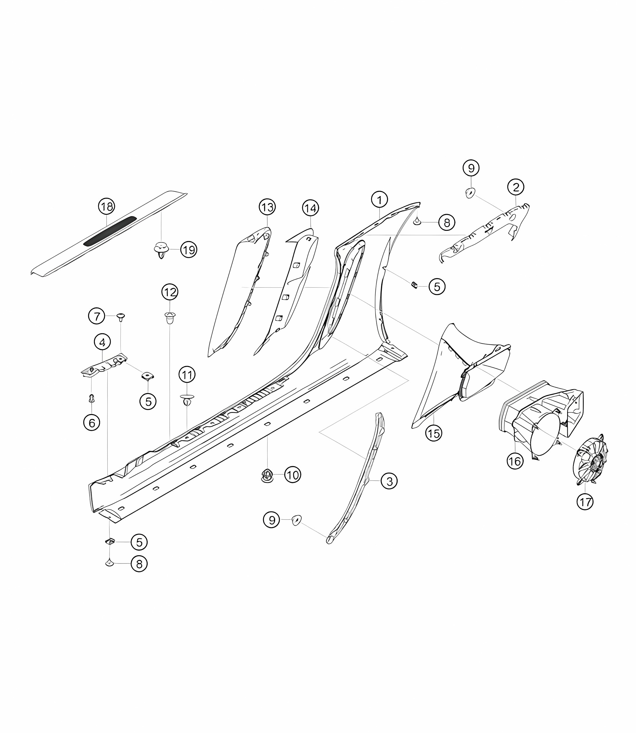 Side member trim / Ventilation 982 Cayman GT4 Clubsport 2019-2020