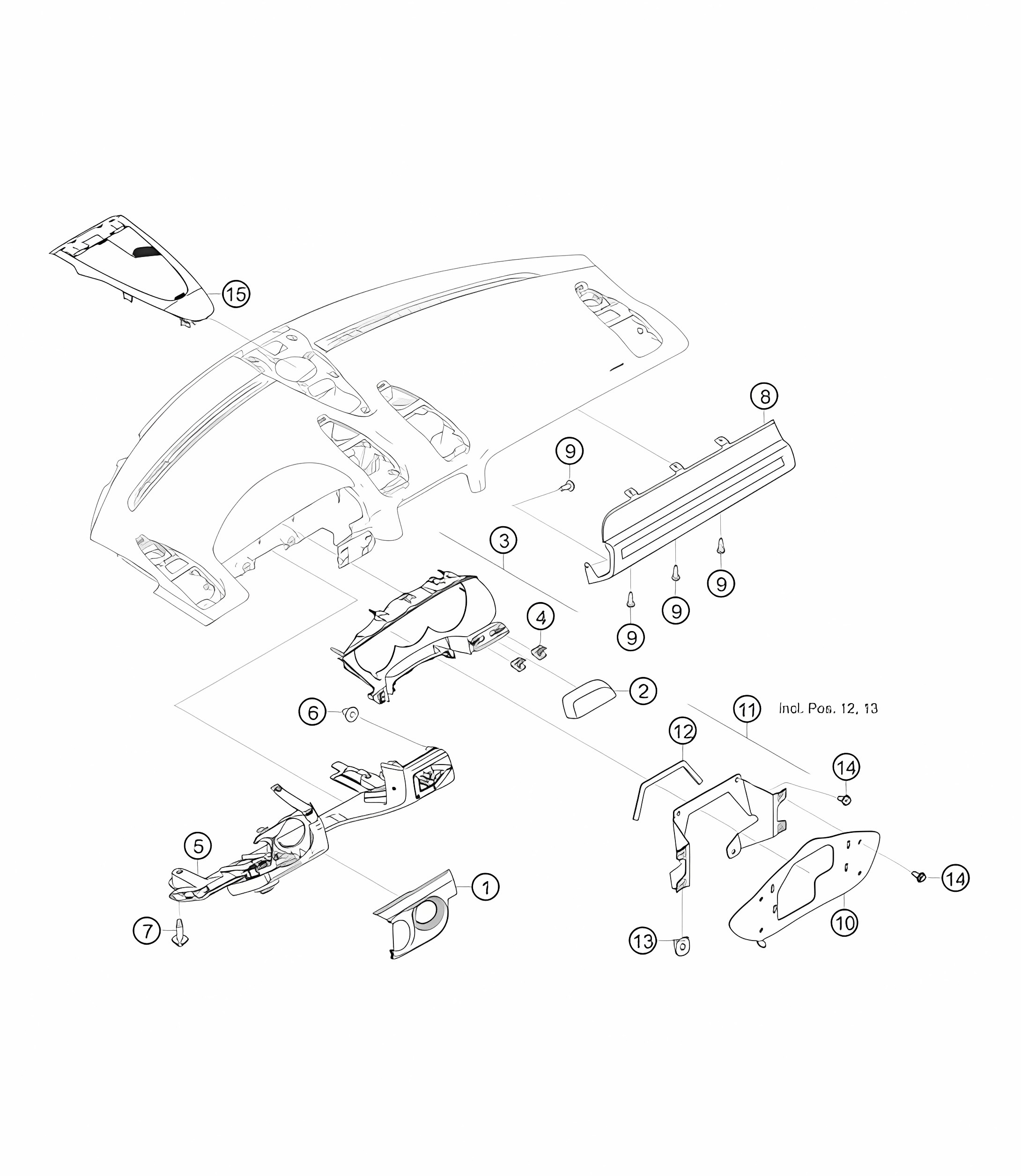 Instrument attachment parts 982 Cayman GT4 Clubsport 2019-2020