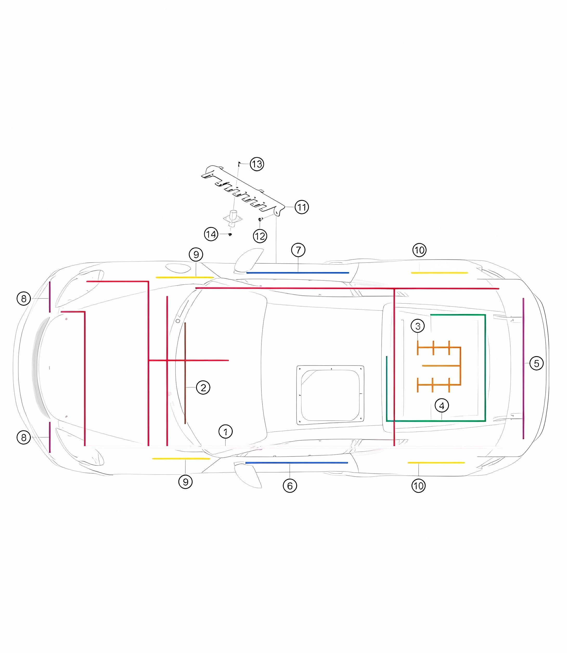 Cable looms 982 Cayman GT4 Clubsport 2019-2020