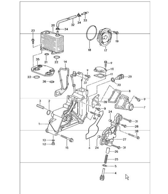 Diagram 104-00 Porsche 997 (911) MK1 2005-2008 Engine