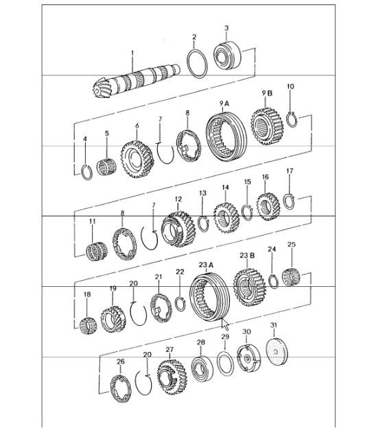 Diagram 303-05 Porsche 944S 2.5L 16V 1987-88 