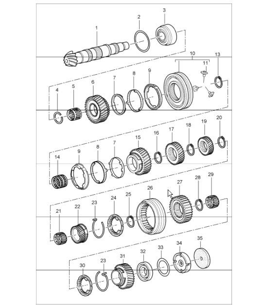 Diagram 303-06 Porsche Boxster 986/987/981 (1997-2016) Transmission