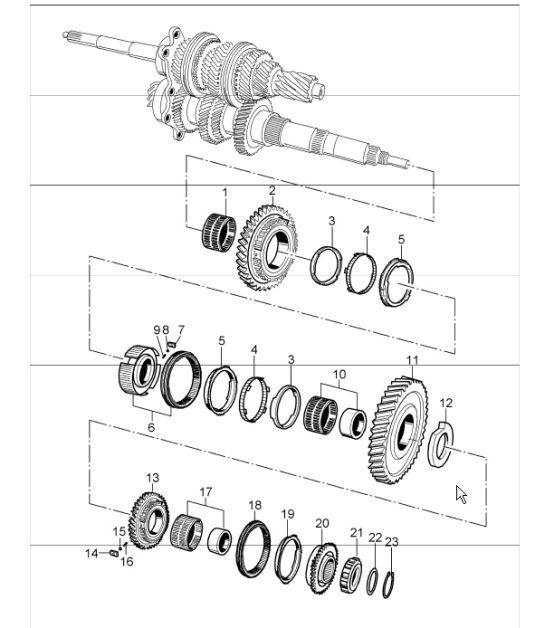 Diagram 303-07 Porsche 911 & 912 (1965-1989) Transmission