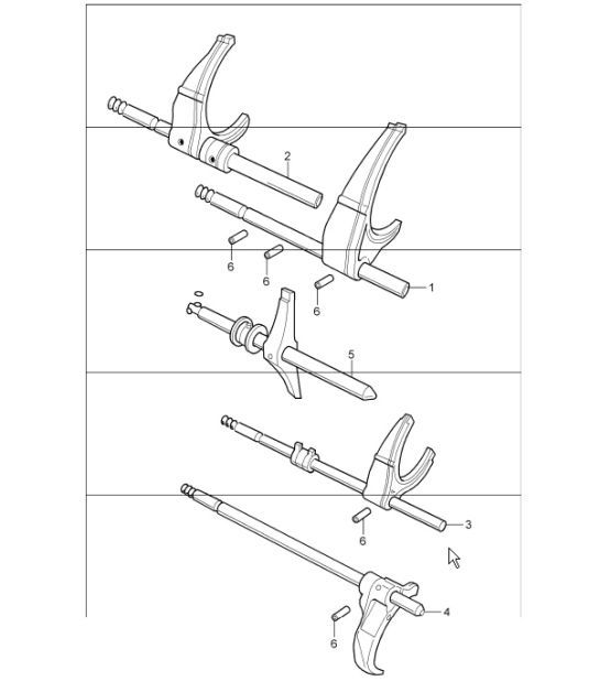 Diagram 304-05 Porsche Cayman 718 2.0L Manual (300 Bhp) Transmission