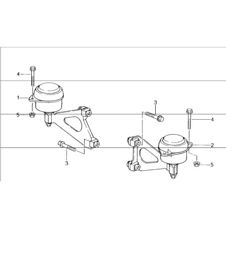 manual transmission: transmission suspension, threaded joint, engine for 986 Boxster G86.01 UPTO 1999 and 986 Boxster G86.01 2000 ONWARDS