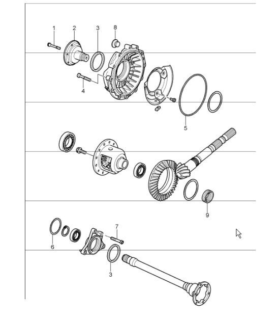 Diagram 320-03 Porsche 993 (911) C2S 1994-97 Transmisión