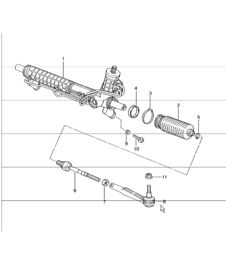 power steering, steering gear, steering parts for 986 Boxster 1997-04