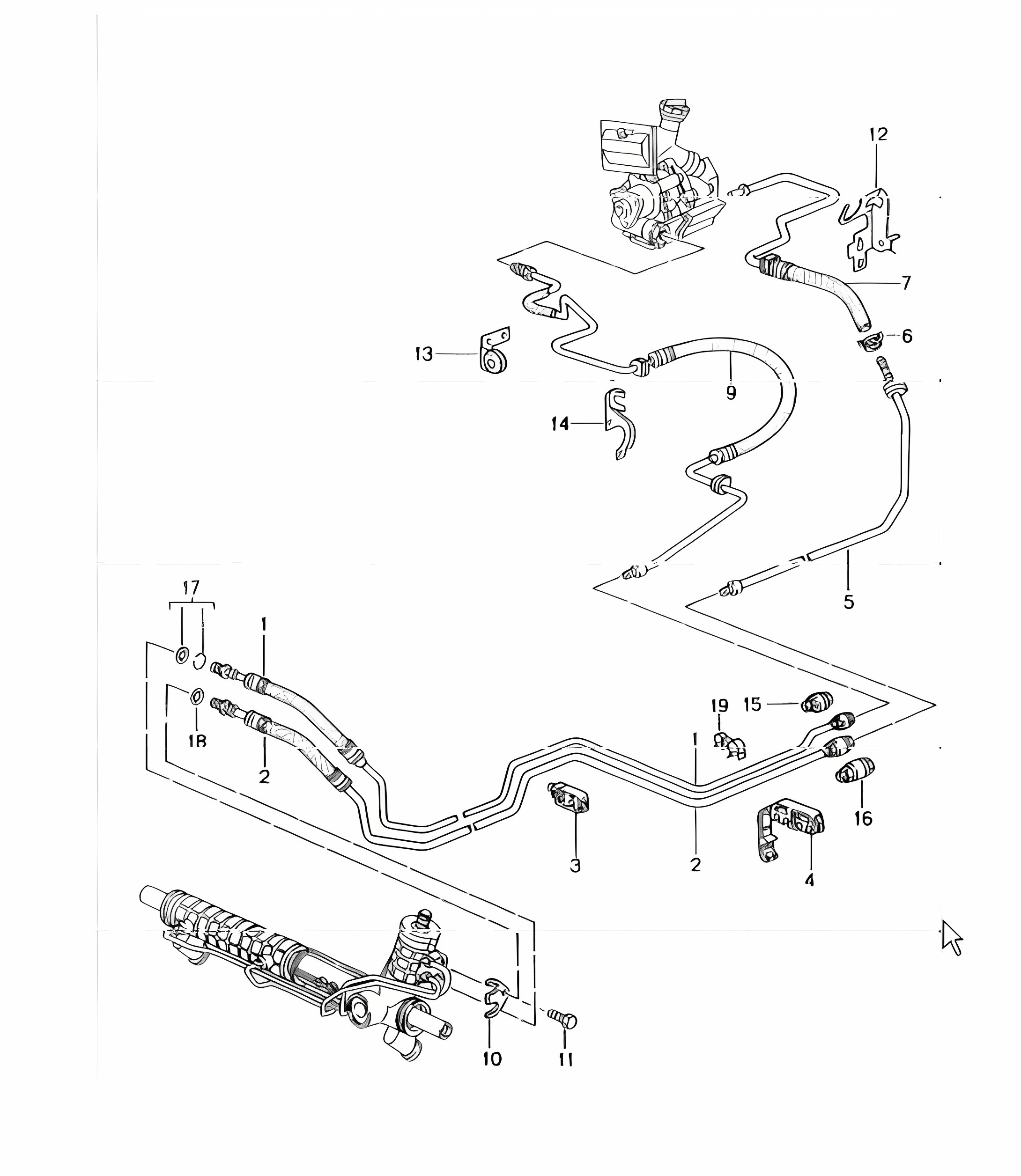 power steering lines 986 Boxster 1997-04