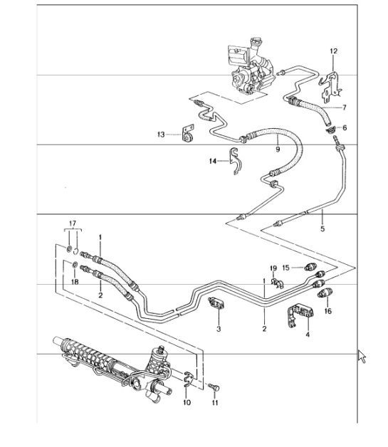 Diagram 403-01 Porsche 997 MK1 GT3 / GT3 RS 2007-09 Front Axle, Steering 