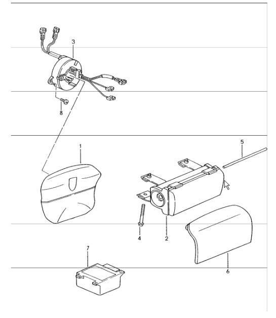 Diagram 403-06 Porsche 996 (911) (1997-2005) Front Axle, Steering 