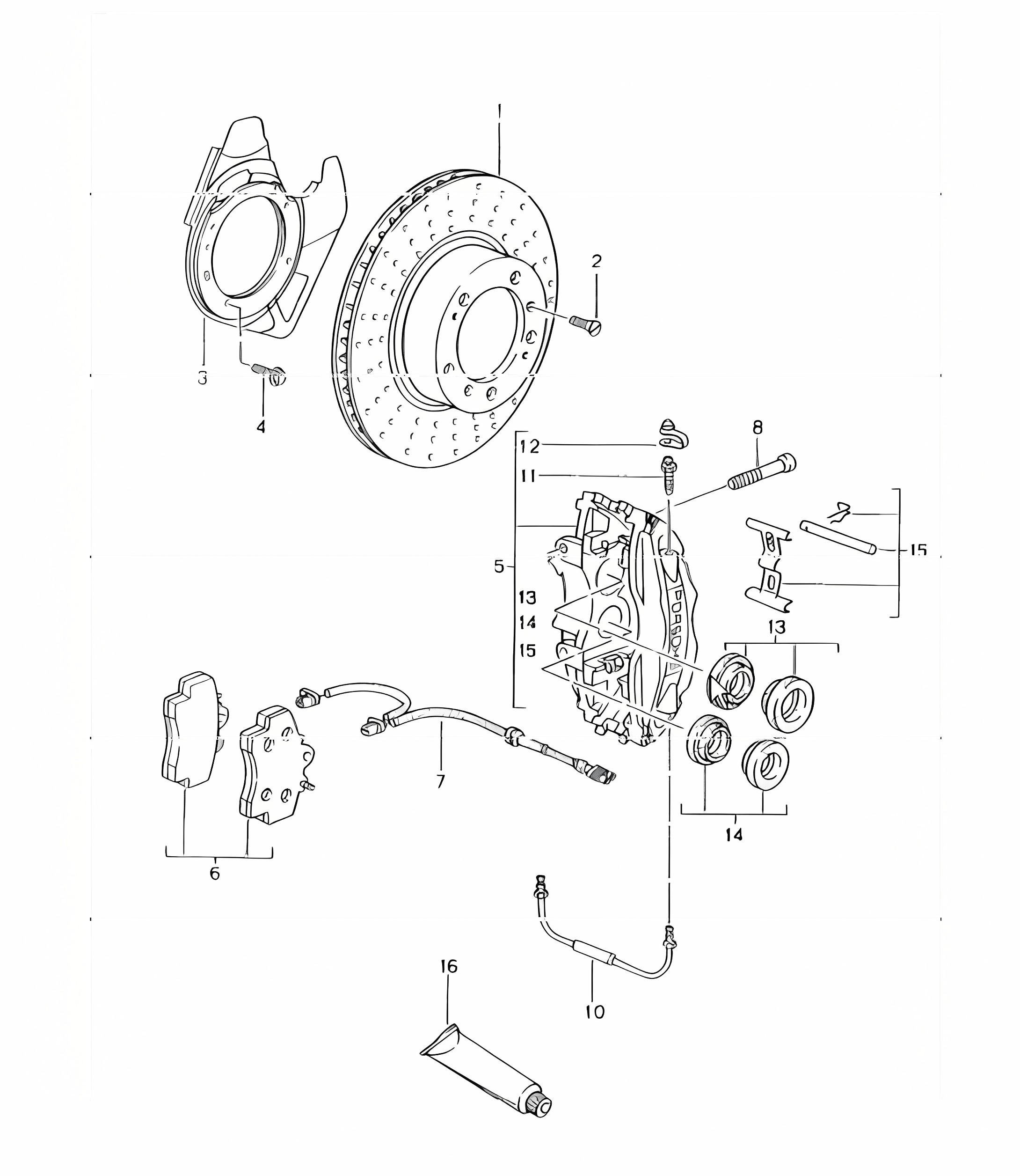 disc brake front axle 986 Boxster 1997-04